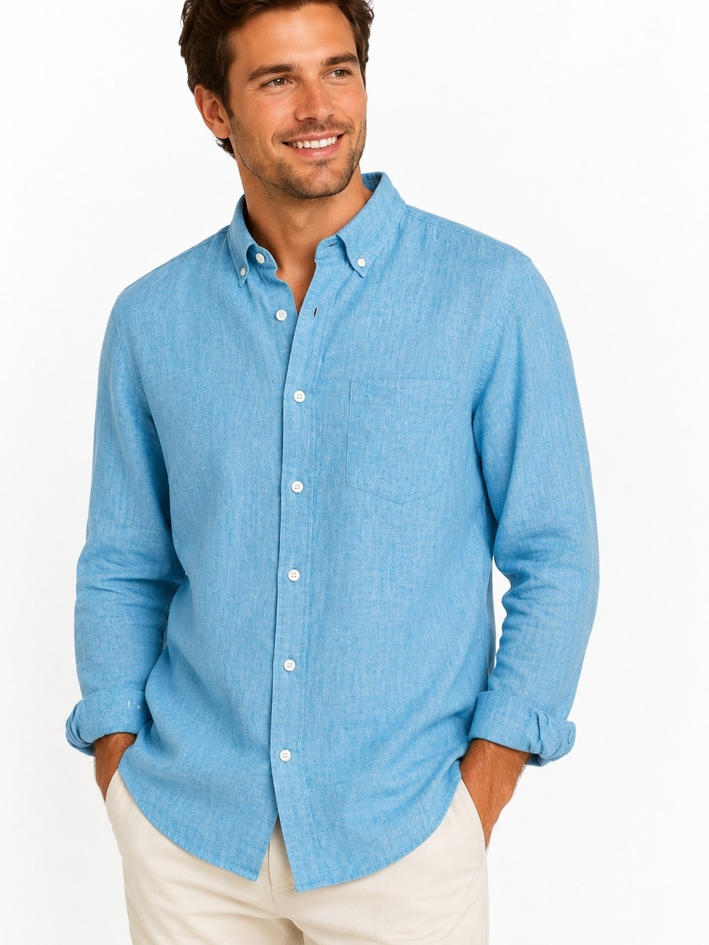 Old Navy Linen Cotton blend Button Down Shirt XL Regular Fit Coastal Breathable